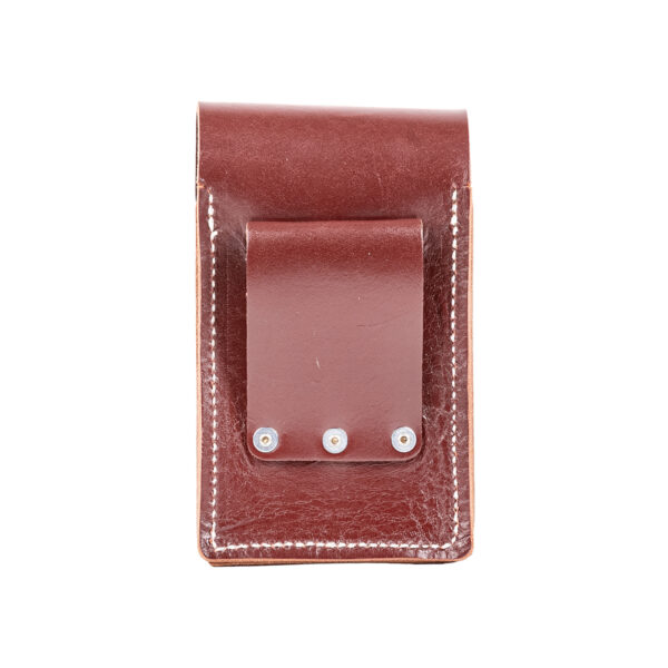 Belt-Worn XXL Leather Phone Holster, red, back view, made in the USA by Occidental Leather