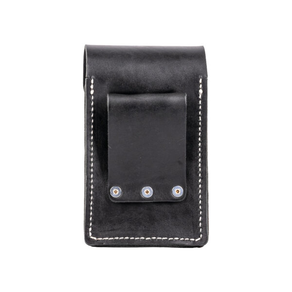 Belt-Worn XXL Leather Phone Holster, black, back view, made in the USA by Occidental Leather