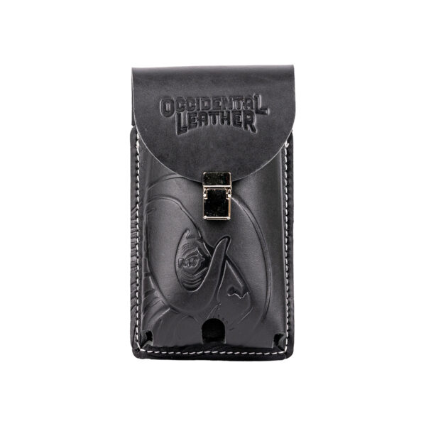 Belt-Worn XXL Leather Phone Holster, black, made in the USA by Occidental Leather